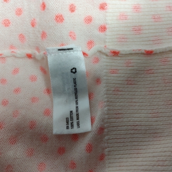 Ladies Gap Button down Cardigan, XL, Cream with Peach poka dots, pre-owned - Picture 5 of 6